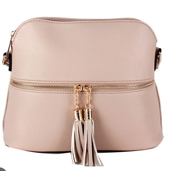 Beige Tassel Crossbody Bag - Picture 4 of 12